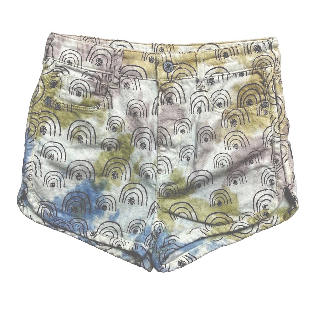 Anthropologie Denim Shorts Womens 27 White All Over Print Hannah
